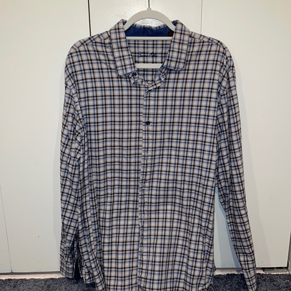 Tasso Elba Size XL button down - striped blue/red